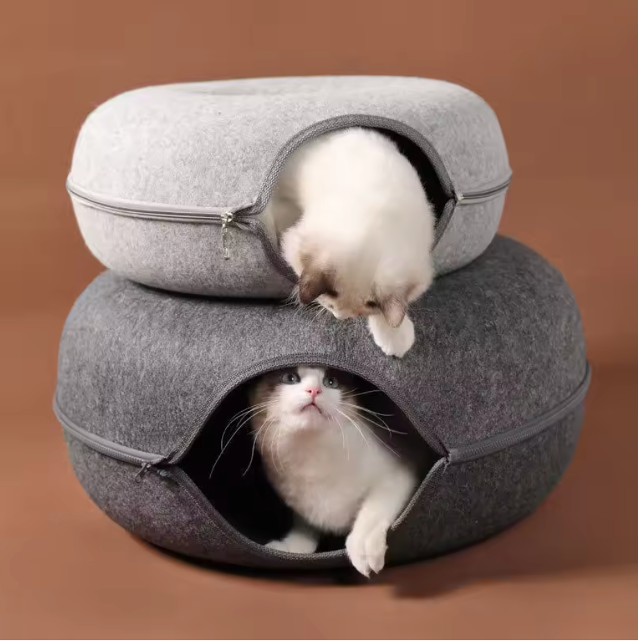 Donut Pet Bed Tunnel Cave Nest