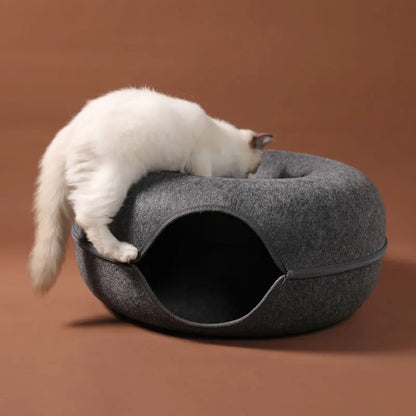 Donut Pet Bed Tunnel Cave Nest