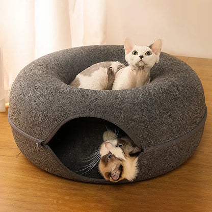 Donut Pet Bed Tunnel Cave Nest