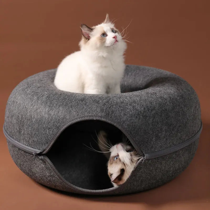 Donut Pet Bed Tunnel Cave Nest