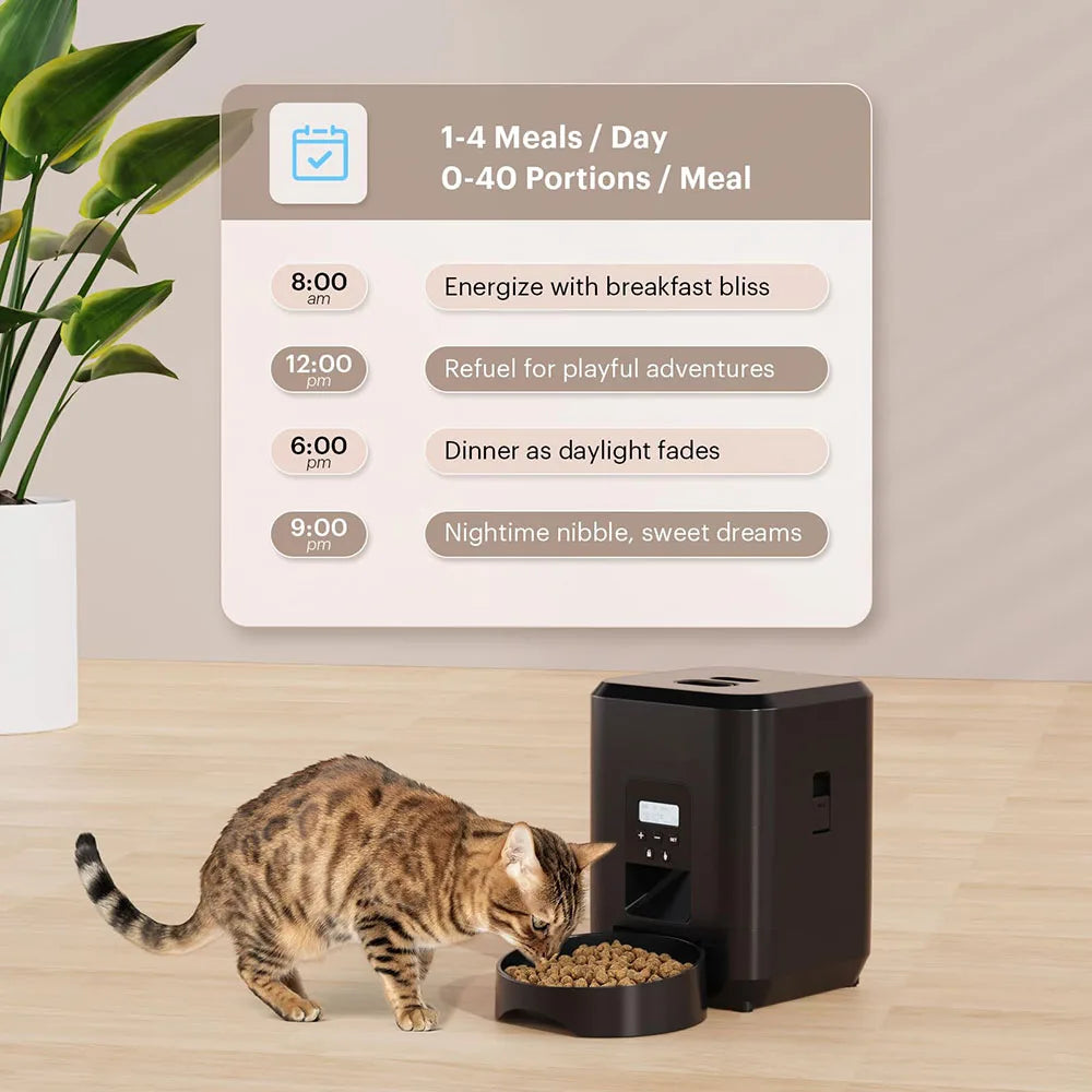 Automatic Smart Pet Feeder - Timed & Quantitative Cat and Dog Food Dispenser with Slow Feeding Feature